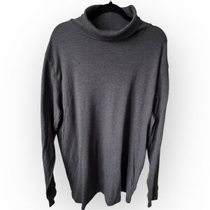 Lands’ End Men’s Charcoal Turtleneck – Cozy Layering Staple (XL)
